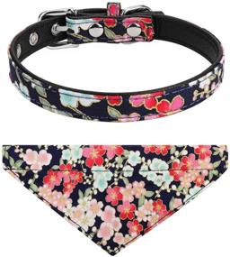 img 1 attached to 🐾 Adjustable Dog Collar, Bandana, and Leash Set - Vaburs Fancy Collar with Pattern Printing for Small, Medium, and Large Dogs