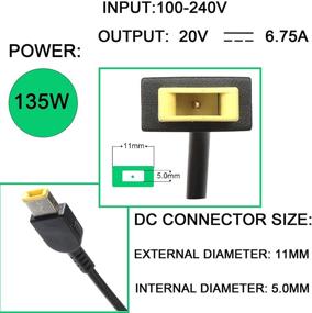 img 2 attached to 🔌 20V 6.75A 135W AC Charger: Lenovo Y50-70 Y700 Y700-14ISK Y700-15iSK Y700-17ISK Y40-70 Y70-70 Z710 ThinkPad T440P T540p W540 W541 Power Adapter