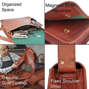 img 2 attached to 👜 Small Vintage Crossbody Genuine Leather Tablet Messenger Bag by Rustic Town - Fits 10.5 inch iPad Pro (Brown)