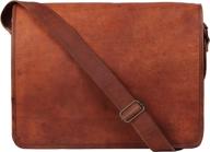 👜 small vintage crossbody genuine leather tablet messenger bag by rustic town - fits 10.5 inch ipad pro (brown) логотип