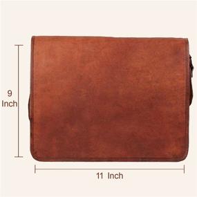 img 3 attached to 👜 Small Vintage Crossbody Genuine Leather Tablet Messenger Bag by Rustic Town - Fits 10.5 inch iPad Pro (Brown)