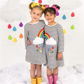 img 3 attached to 🌈 DEFAHN Rainbow Toddler T-Shirt: Matching Girls' Clothing for Tops, Tees, and Blouses