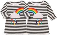 🌈 defahn rainbow toddler t-shirt: matching girls' clothing for tops, tees, and blouses logo