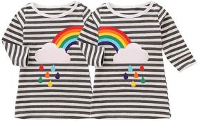 img 4 attached to 🌈 DEFAHN Rainbow Toddler T-Shirt: Matching Girls' Clothing for Tops, Tees, and Blouses