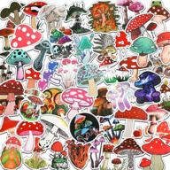 🍄 100 pcs waterproof mushroom stickers - cute vinyl decals for water bottles, laptops, travel luggage, cars, bikes & helmets - diy decorative stickers logo