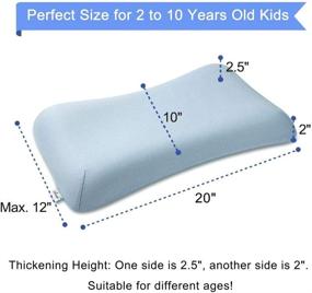 img 3 attached to 👶 Aloudy Memory Foam Toddler Pillow: Organic Cotton Cover, Breathable Kids Pillow for 2-10 Years Old Children (Blue)