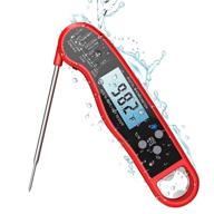 🌡️ digital instant read waterproof meat thermometer with folding probe, lcd backlight, and portable design - ideal for kitchen, outdoor grilling, and bbq cooking logo