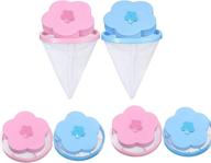 🔁 upgrade your washing machine with reusable floating hair filtering mesh bags - set of 6, blue & pink logo