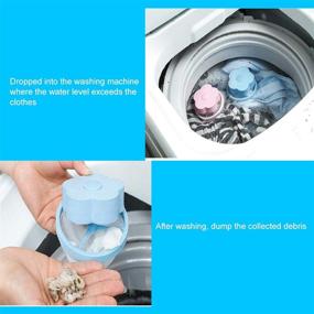 img 1 attached to 🔁 Upgrade Your Washing Machine with Reusable Floating Hair Filtering Mesh Bags - Set of 6, Blue & Pink