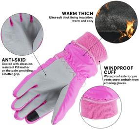 img 2 attached to 🧤 Waterproof Winter Warm Toddler Kids Mens Ladies Snow Gloves for Skiing, Snowboarding, and Thermal Insulation