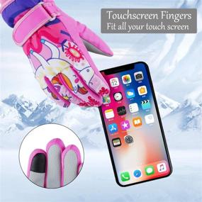 img 1 attached to 🧤 Waterproof Winter Warm Toddler Kids Mens Ladies Snow Gloves for Skiing, Snowboarding, and Thermal Insulation