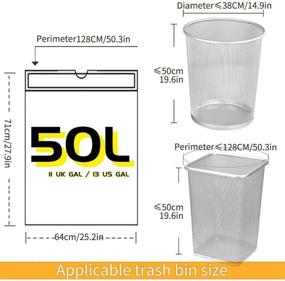 img 3 attached to 🗑️ Bilieasy 50L Bin Bags - 100Pcs 64x71 cm Bin Liners for Office, Kitchen, Bedroom - 13 Gal Garbage Bags (100Pcs)