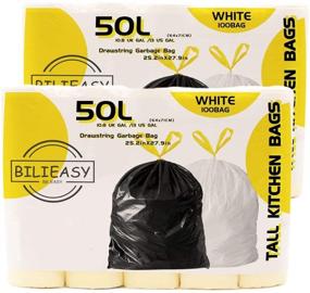 img 2 attached to 🗑️ Bilieasy 50L Bin Bags - 100Pcs 64x71 cm Bin Liners for Office, Kitchen, Bedroom - 13 Gal Garbage Bags (100Pcs)