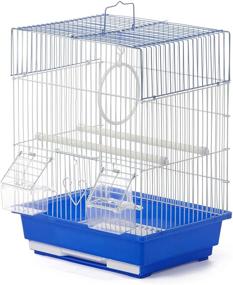 img 2 attached to 🐦 Blue and White Flat Top Economy Bird Cage by Prevue Pet Products | 31991