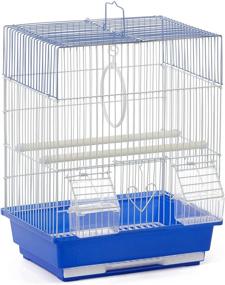 img 1 attached to 🐦 Blue and White Flat Top Economy Bird Cage by Prevue Pet Products | 31991