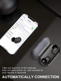 img 2 attached to 🎧 Tepoinn Wireless Earbuds: Bluetooth 5.0 True Wireless Earphones with Mic, One-Step Pairing, 35H Playback - Sports Headset in Black