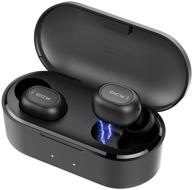 🎧 tepoinn wireless earbuds: bluetooth 5.0 true wireless earphones with mic, one-step pairing, 35h playback - sports headset in black logo
