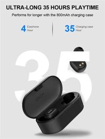 img 1 attached to 🎧 Tepoinn Wireless Earbuds: Bluetooth 5.0 True Wireless Earphones with Mic, One-Step Pairing, 35H Playback - Sports Headset in Black