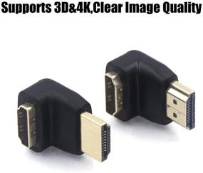 img 3 attached to 🔌 VCE Combo HDMI 90° and 270° Right Angle Male to Female Adapter - 3D & 4K Supported - Enhance Your HDMI Connection!