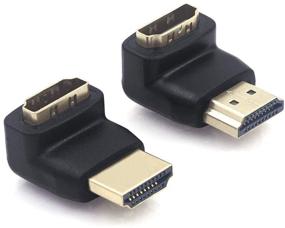 img 2 attached to 🔌 VCE Combo HDMI 90° and 270° Right Angle Male to Female Adapter - 3D & 4K Supported - Enhance Your HDMI Connection!