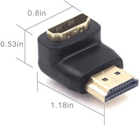 img 1 attached to 🔌 VCE Combo HDMI 90° and 270° Right Angle Male to Female Adapter - 3D & 4K Supported - Enhance Your HDMI Connection!