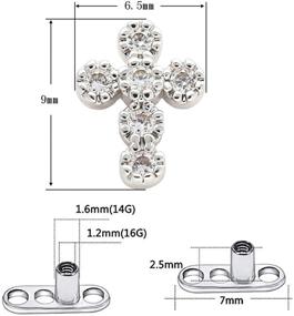 img 1 attached to 🔱 1 Piece Excepro 2mm Dermal Anchor Tops and Base, G23 Titanium, Cross Shape, Unisex Microdermals Piercing Jewelry