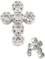 🔱 1 piece excepro 2mm dermal anchor tops and base, g23 titanium, cross shape, unisex microdermals piercing jewelry logo