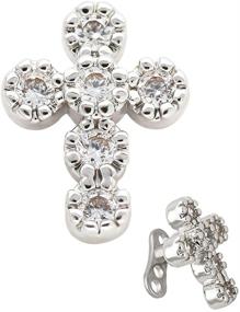 img 4 attached to 🔱 1 Piece Excepro 2mm Dermal Anchor Tops and Base, G23 Titanium, Cross Shape, Unisex Microdermals Piercing Jewelry