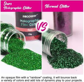 img 1 attached to ✨ NODDWAY Ultra Fine Holographic Glitter Powder - 12 Color Bulk Craft Glitter for Resin, Tumblers, Slime, and Decoration - 15g Each!