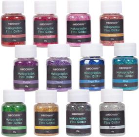 img 4 attached to ✨ NODDWAY Ultra Fine Holographic Glitter Powder - 12 Color Bulk Craft Glitter for Resin, Tumblers, Slime, and Decoration - 15g Each!