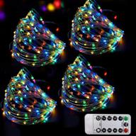 🎄 bright zeal 66 ft 200 led 8 mode multi colored christmas fairy lights battery operated with remote control - outdoor multicolor christmas lights, waterproof twinkle led christmas string lights in colorful variations логотип