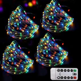 img 4 attached to 🎄 Bright Zeal 66 Ft 200 LED 8 Mode Multi Colored Christmas Fairy Lights Battery Operated with Remote Control - Outdoor Multicolor Christmas Lights, Waterproof Twinkle LED Christmas String Lights in Colorful Variations