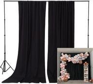 🎉 10ft x 10ft black polyester backdrop curtains for party, wedding, and birthday events - event decorations logo