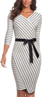 👗 stylish v-neck striped bodycon dress for women: perfect for business & party – homeyee b548 logo