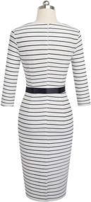 img 2 attached to 👗 Stylish V-Neck Striped Bodycon Dress for Women: Perfect for Business & Party – HOMEYEE B548