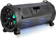 🔊 pyle bluetooth boombox street blaster stereo speaker - portable wireless power fm radio / mp3 system w/ remote, led lights &amp; rechargeable battery - pbmspg190 , black: the ultimate portable music experience! logo