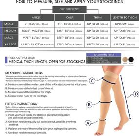 img 3 attached to 🧦 Truform Compression Stockings 20-30 mmHg, Thigh High Dot-Top, Open Toe, Beige, Medium, for Men and Women