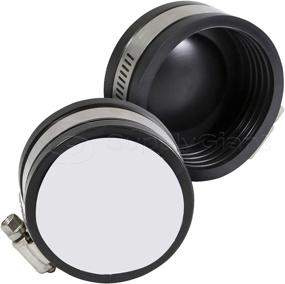 img 4 attached to Supply Giant 3942x2 Flexible PVC Pipe Cap with Stainless Steel Clamps 2 inch Black (Pack of 2): Durable and Secure Pipe Protection Solution