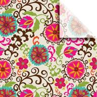 🌸 jillson &amp; roberts printed floral gift tissue - happy flower design (4 folded sheets), 20&#34; x 30&#34; logo