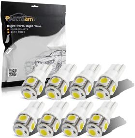 img 4 attached to Partsam T10 LED Light Bulbs 194 168 175 2825 for Car Interior Dome Map Door Courtesy Light - White (8 Pack)