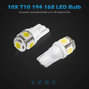 img 1 attached to Partsam T10 LED Light Bulbs 194 168 175 2825 for Car Interior Dome Map Door Courtesy Light - White (8 Pack)