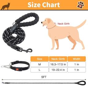 img 3 attached to 🐶 Reflective Dog Martingale Collar with Leash Kit - Quick Release Buckle & Strong Rope Leash for Training Small Medium Large Dogs