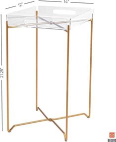 img 2 attached to 🛋️ Stylish Acrylic Tray Table with Gold Legs - Trendy Sofa Tray, Nightstand, and End Table in One - Clear Acrylic Tray with Foldable Metal Base and Handles - Modern Acrylic Accent Furniture