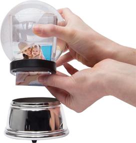 img 1 attached to 📸 Capture Magical Moments in the Photo Snow Globe with Stylish Silver Base