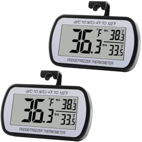 img 4 attached to Refrigerator Thermometer Digital Waterproof Function Black