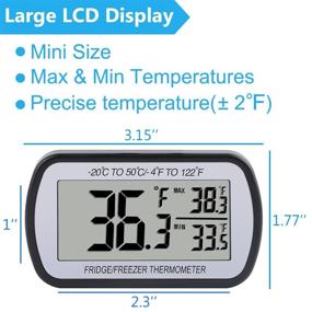 img 1 attached to Refrigerator Thermometer Digital Waterproof Function Black