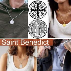 img 3 attached to 🏻 Men's St. Benedict Necklace by ChainsPro- Catholic Medallion Pendant with Chain, Prayer Jewelry Gift- 18K Gold Plated/Stainless Steel (Includes Gift Box)