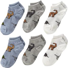 img 1 attached to 🧦 SEO-Оптимизированный: Набор из 6 пар низких носков для мальчиков Jefferies Socks со стильным дизайном динозавров