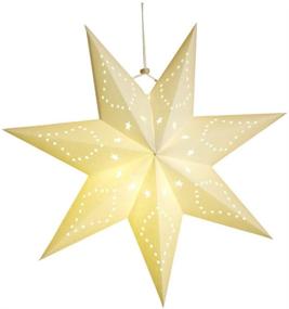 img 4 attached to 🌟 LIOOBO 7 Pointed Star White Paper Lantern: Stunning Ceiling Lampshade for Festive Decor - Ideal for Christmas, Weddings, Birthdays & Home Parties (45x45cm)