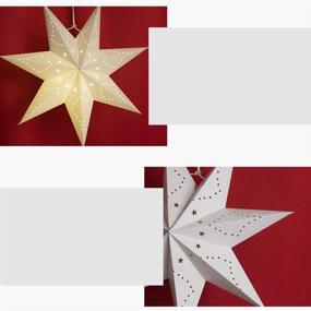 img 1 attached to 🌟 LIOOBO 7 Pointed Star White Paper Lantern: Stunning Ceiling Lampshade for Festive Decor - Ideal for Christmas, Weddings, Birthdays & Home Parties (45x45cm)